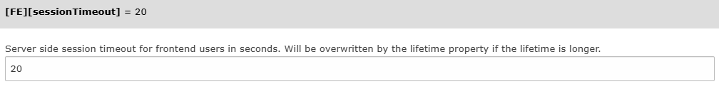 Session Timeout Typo3